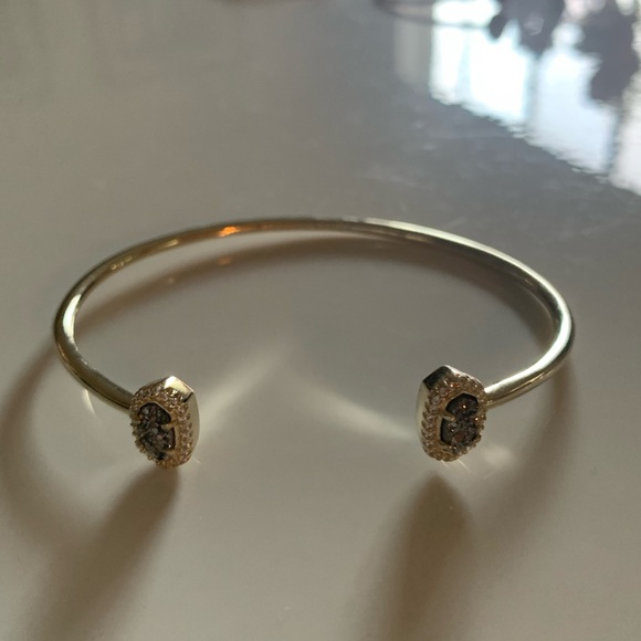 NWOT KENDRA SCOTT Calla Drusy Cuff Bracelet silver - Picture 5 of 10